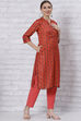 Orange Poly Cotton Straight Kurta image number 0